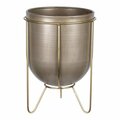 Pipers Pit 9.5 x 6.75 x 6.75 in. Bronze & Gold Metal Plant Pot PI3101871